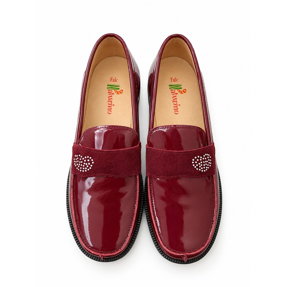 Naturino Patent Leather Burgundy Driving Moc Loafer Size 37 US Women Size 6.5-7